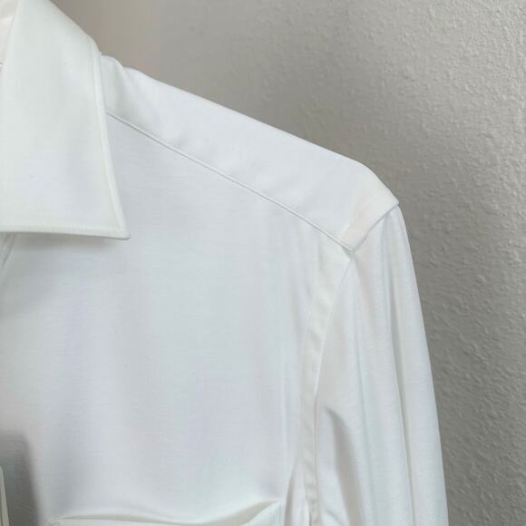 United Arrows Tokyo Cozy Smooth Button Shirt Men Small White Long Sleeve NWT - Picture 3 of 7